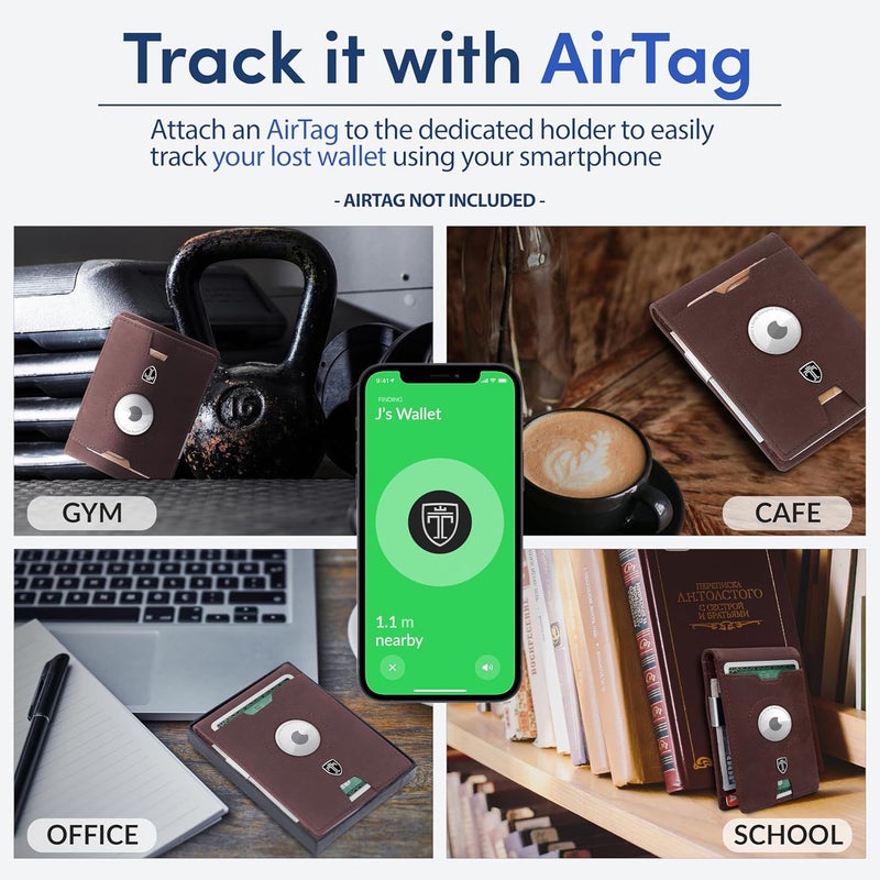 TRAVANDO AirTag* Wallet Mens Wallet with Money Clip Air Tag Wallet Card Holder RFID Blocking Bifold Gifts for Men - Image 2